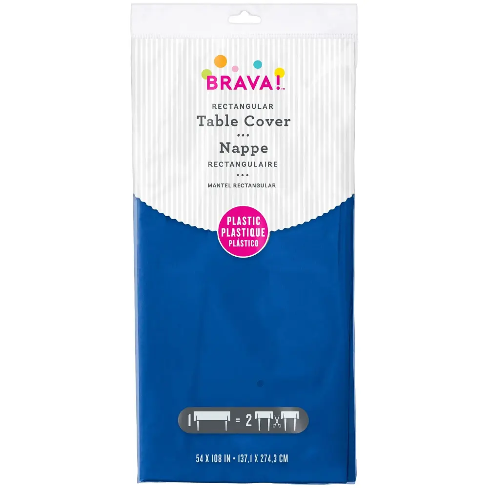 Royal Blue Plastic Table Cover 54x108"