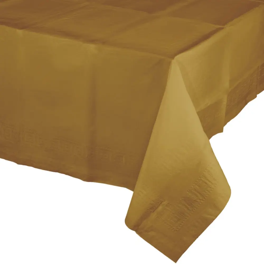 Glittering Gold Plastic Table Cover 54x108"