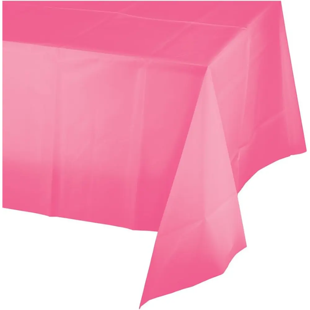 Candy Pink Plastic Table Cover 54x108"
