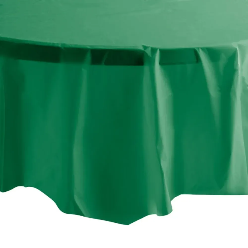82" Emerald Green Round Plastic Table Cover